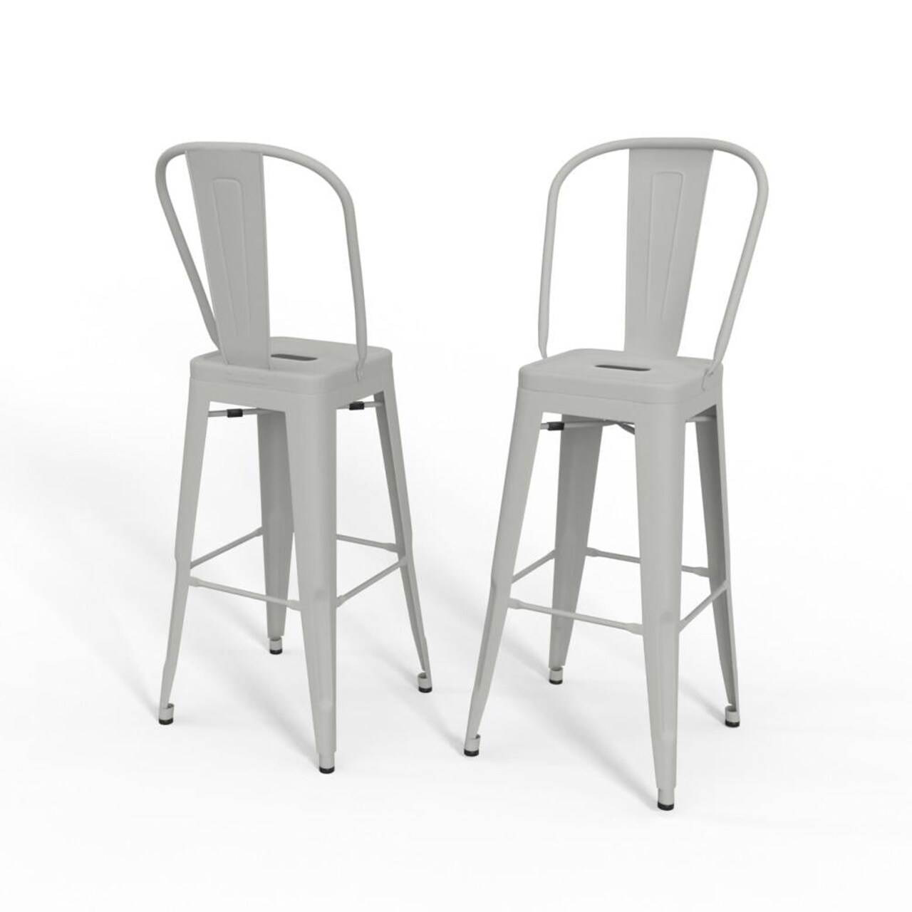 Simpli Home Fletcher 30" Bar Height Stool Black Metal Square Set Of 2 Industrial